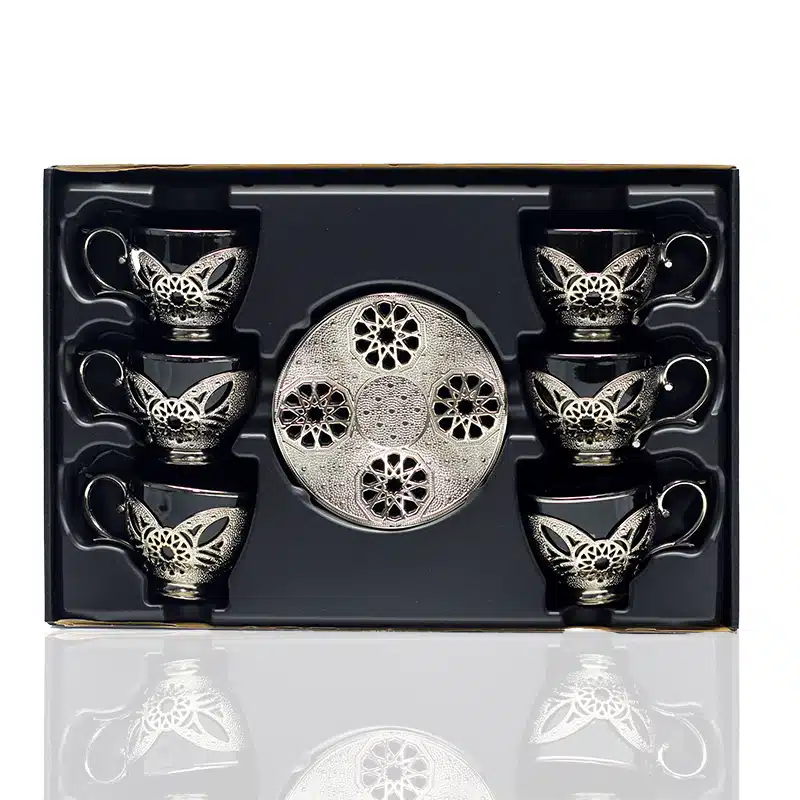 Two Tone Silver & Black Coffee Set BSM-00555