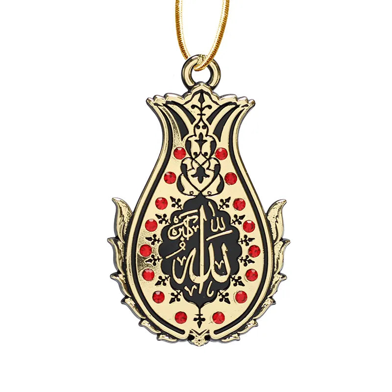 Allah Hu Akbar Sequin Car Hanger Red