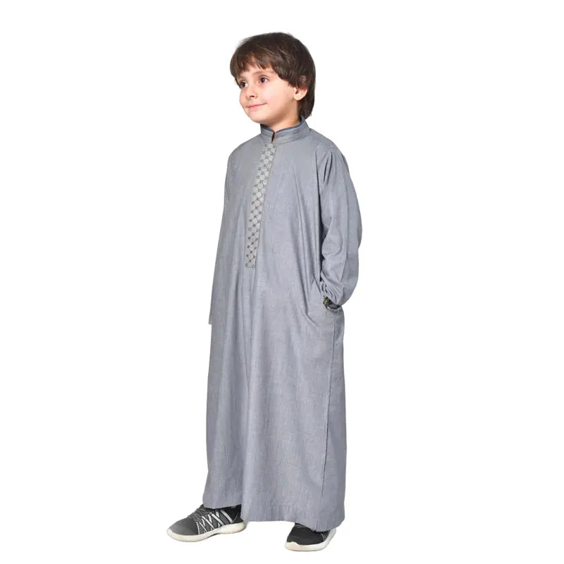 Kids Collared Grey Thobe  959 02 image 3