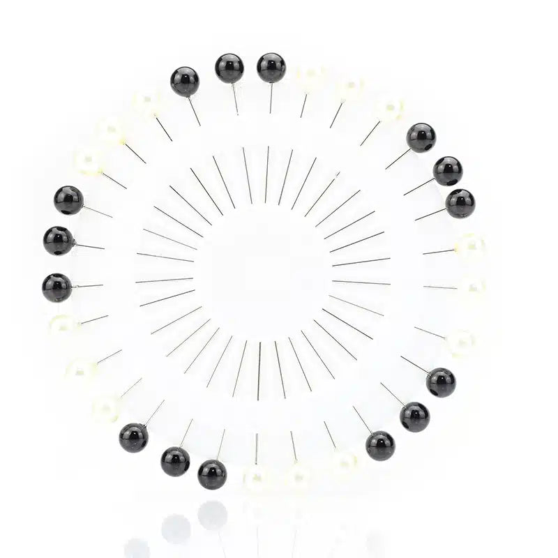 Plain White & Black Large Hijab Pins