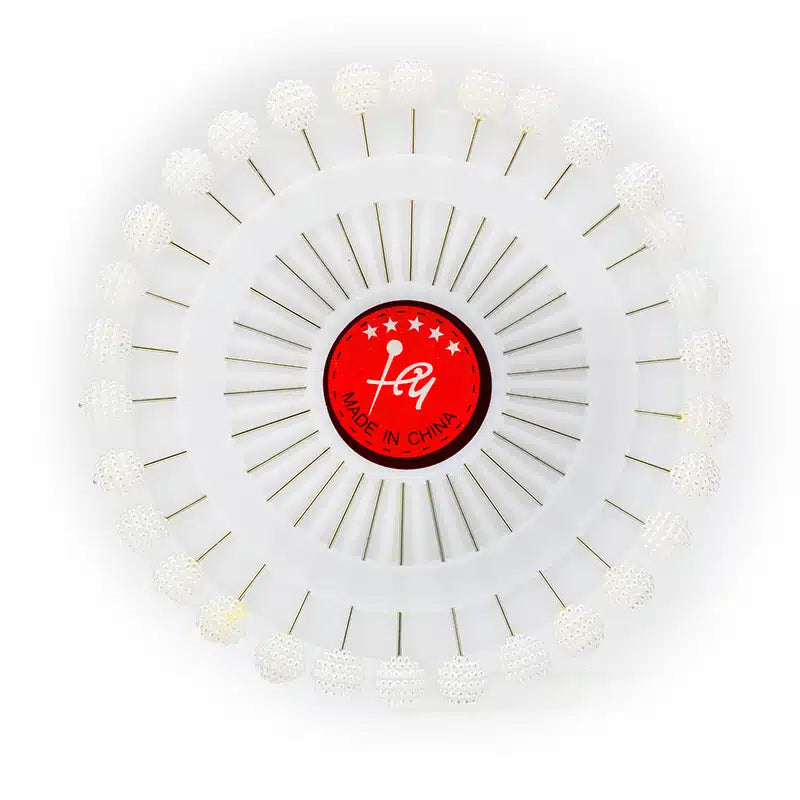 Studded Wheel White Large Hijab Pin