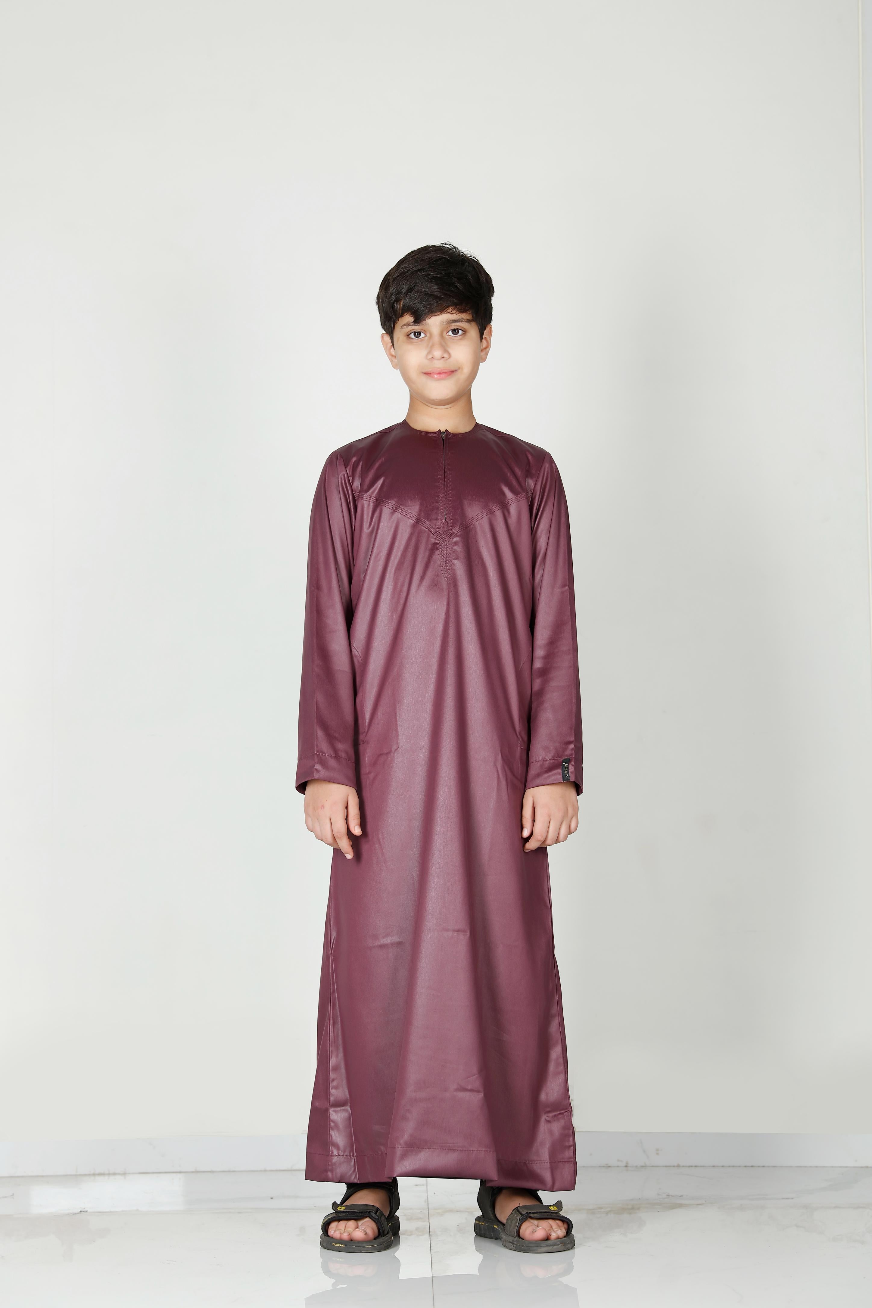 Kids Omani Thobe Plum 106 Col 13