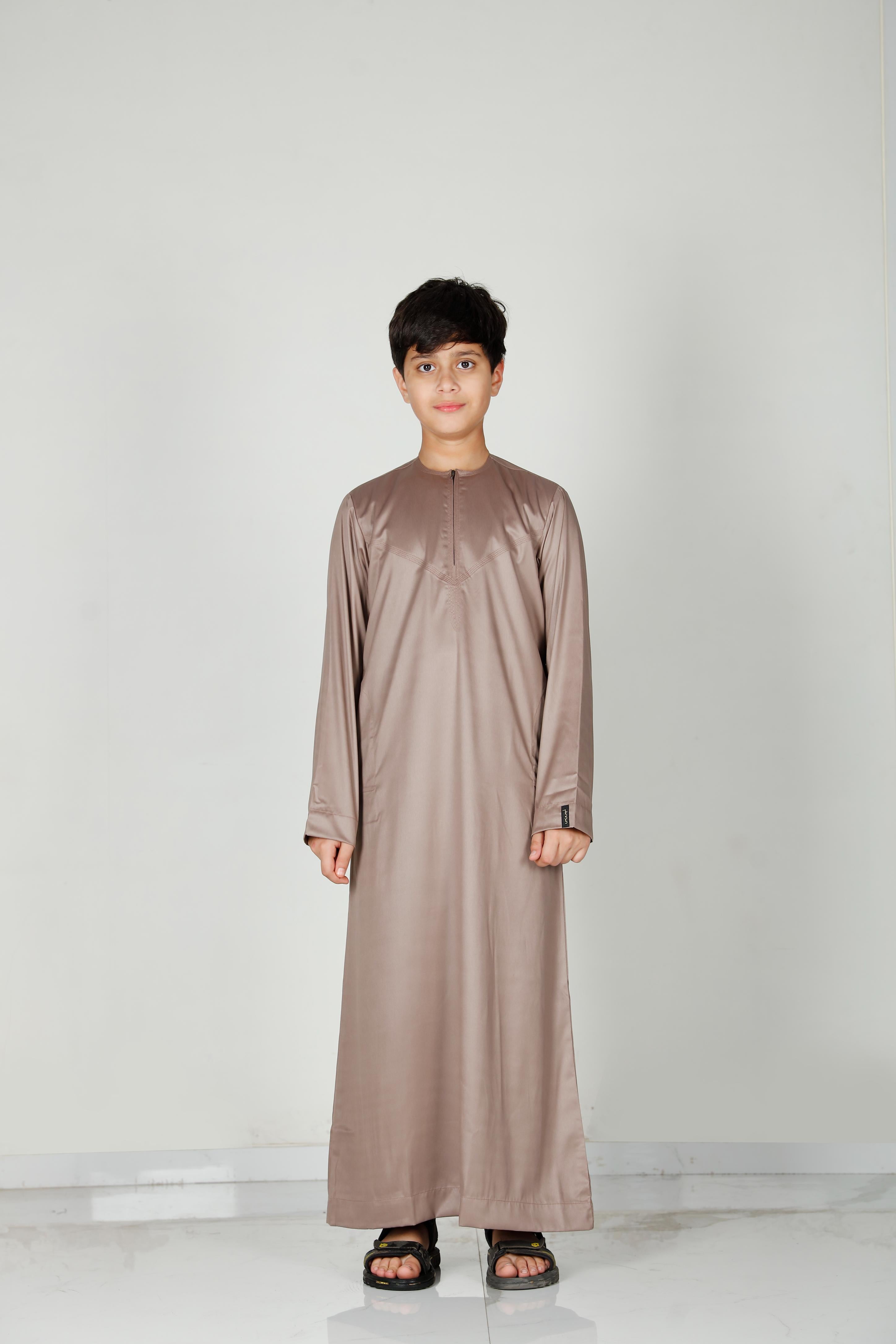 Kids Omani Thobe Chestnut 106 Col 7
