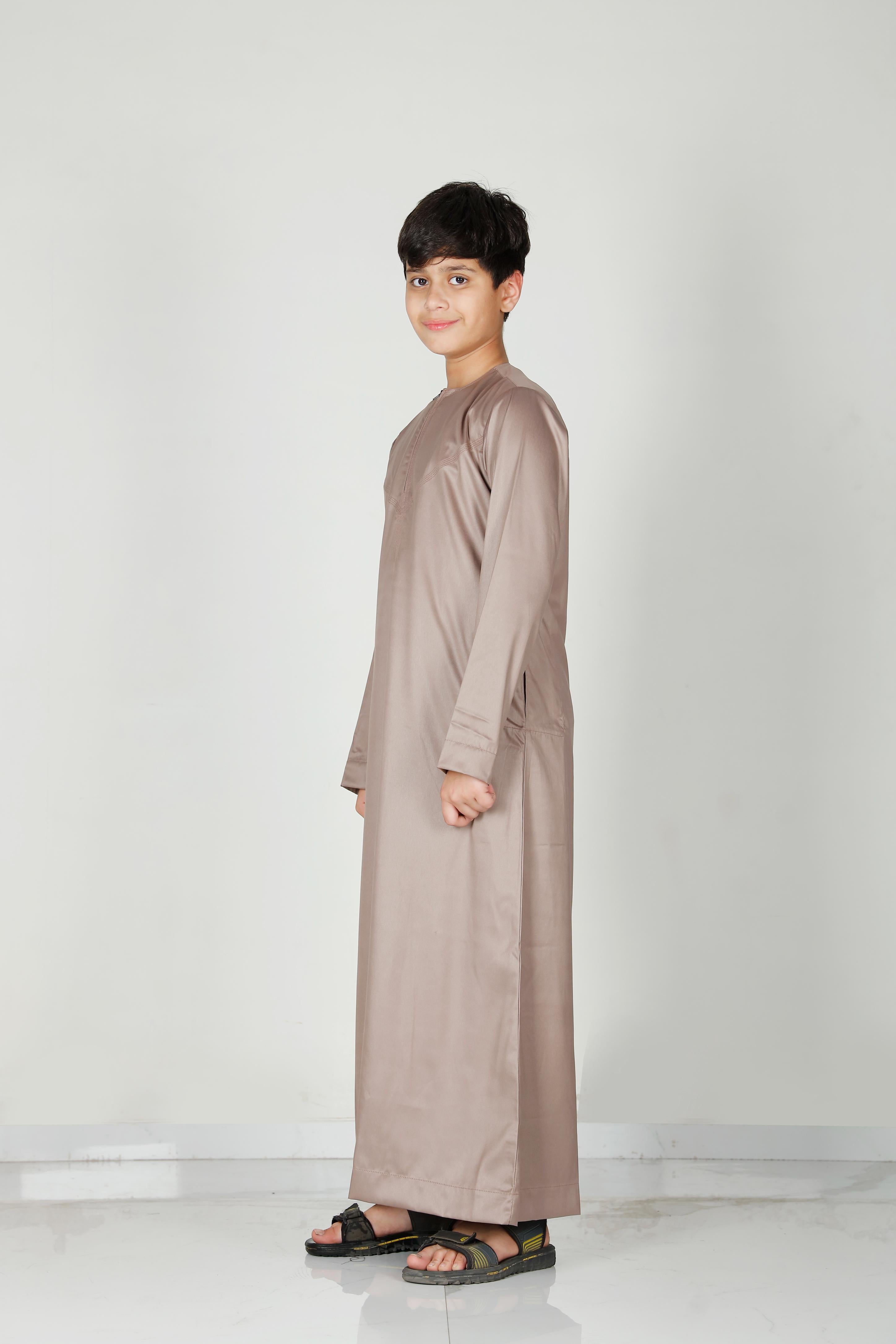 Kids Omani Thobe Chestnut 106 Col 7