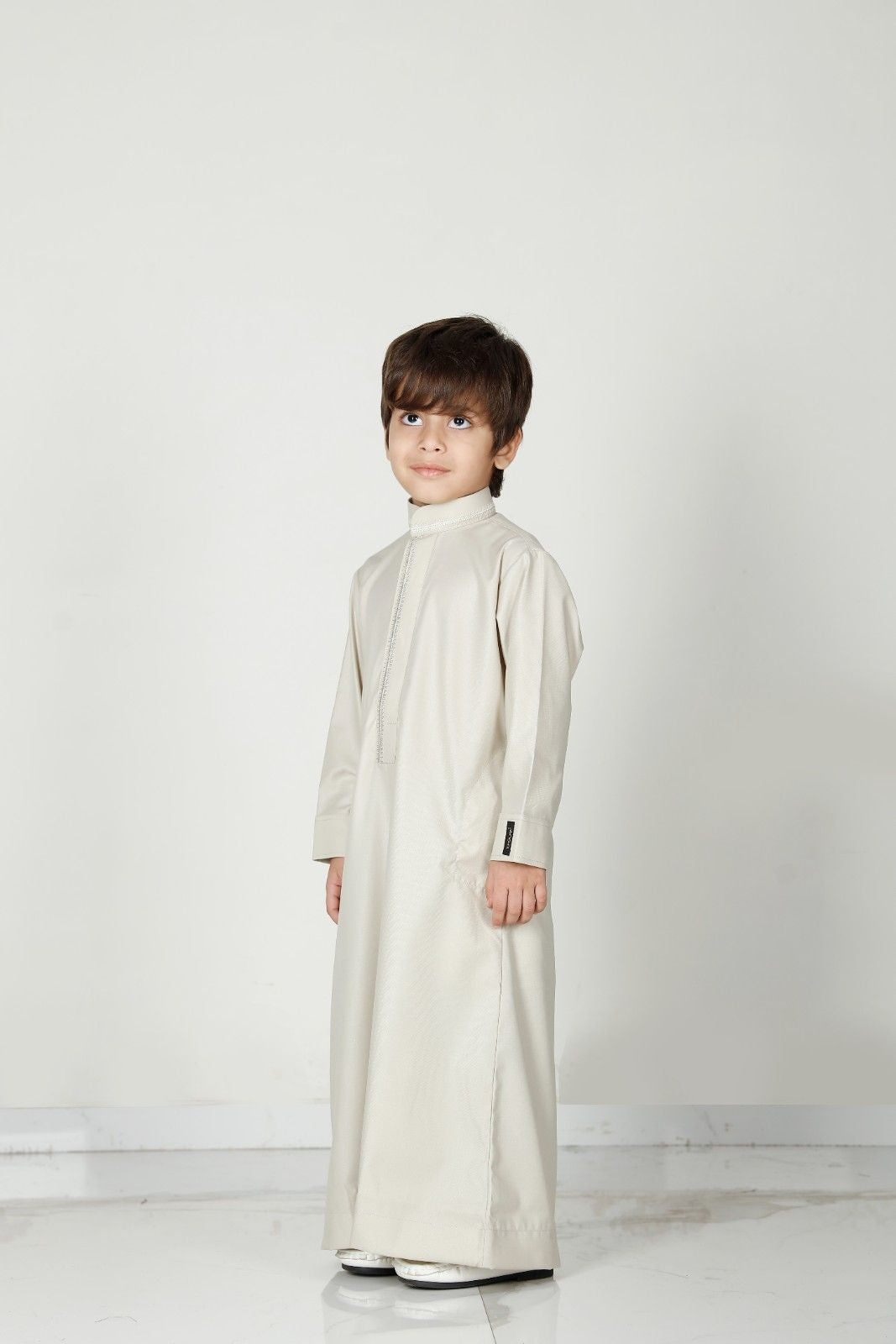 Premium Collared Kids Thobe Butter 110 Col 28