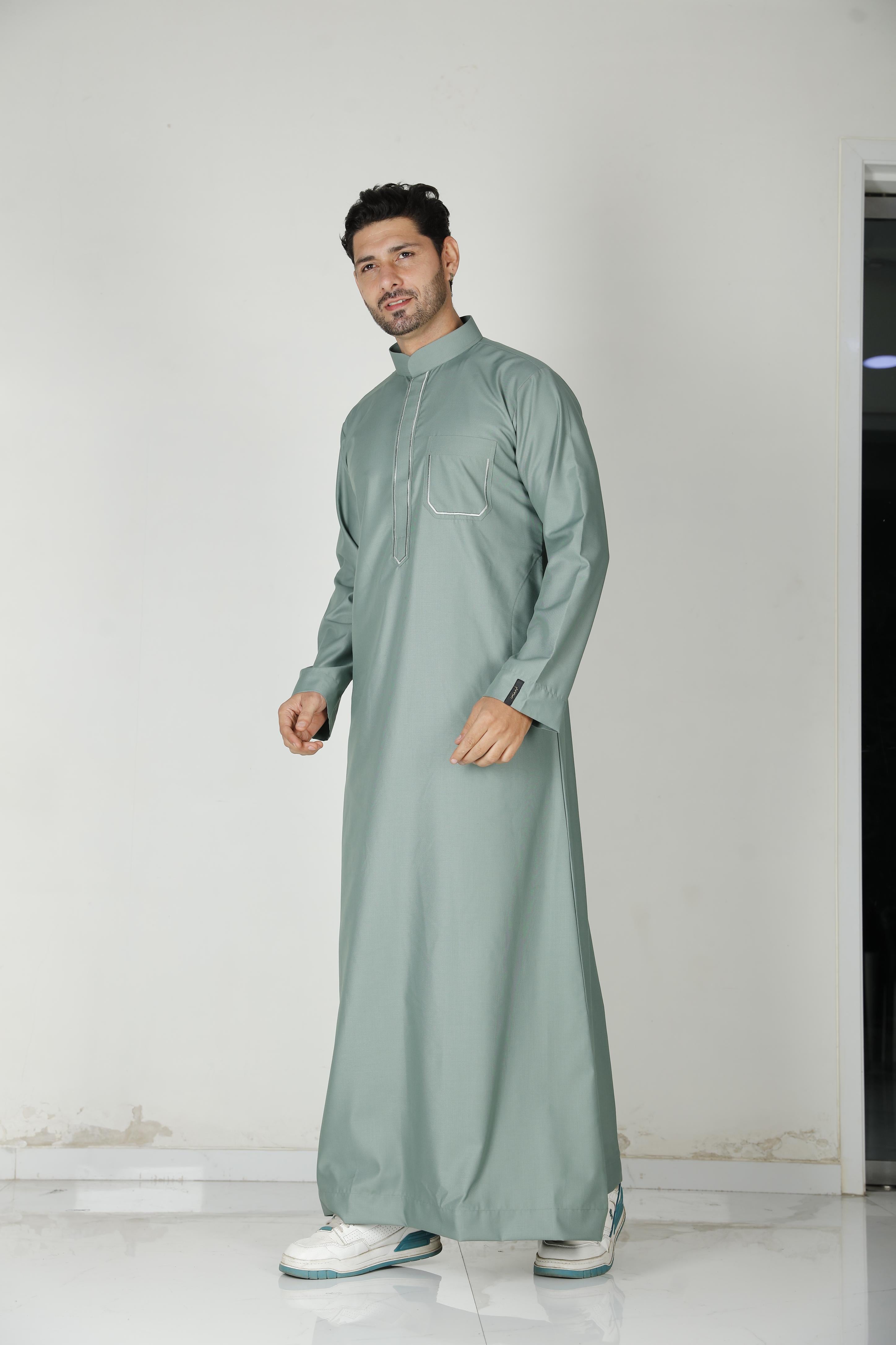 Mens Collared Thobe Mint 113 Col 14