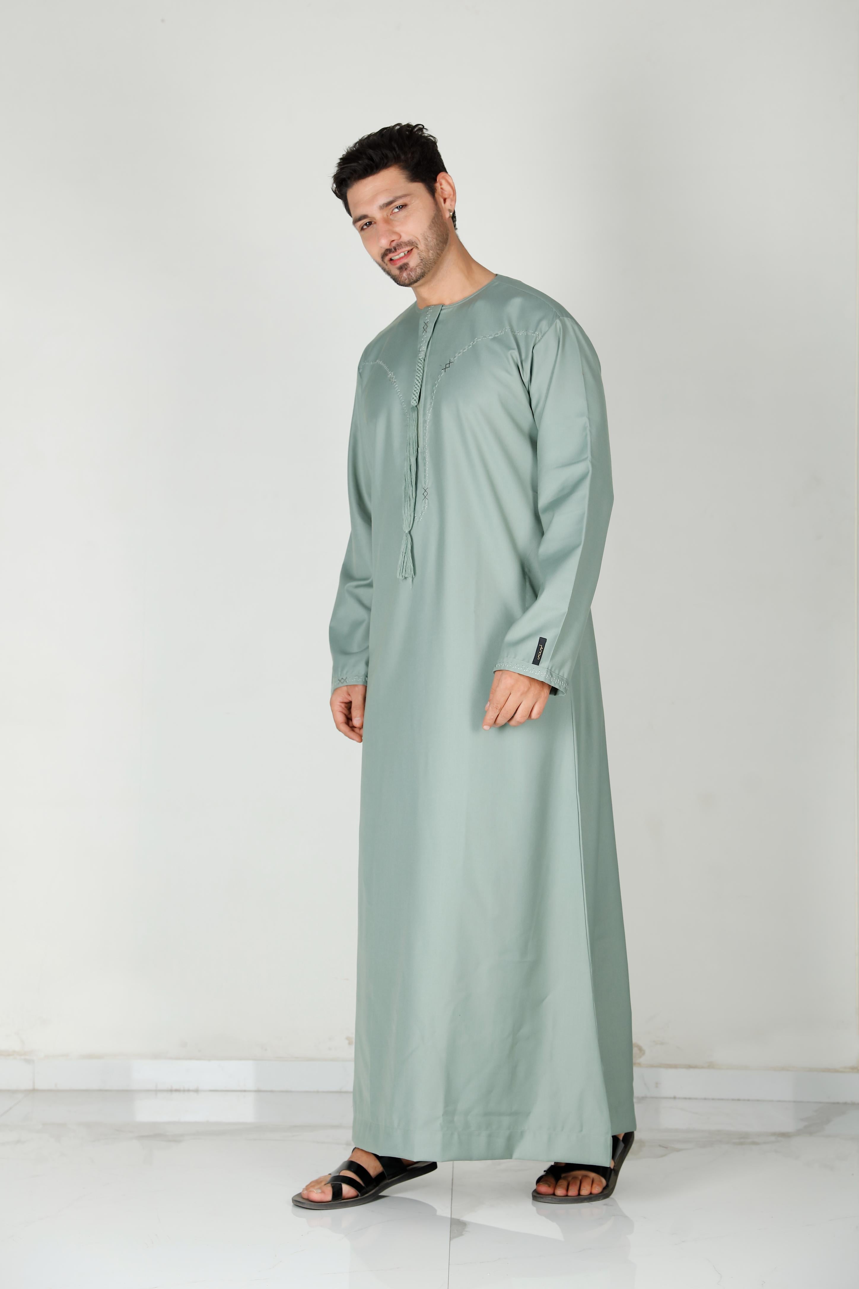 Mens Tasselled Thobe Mint 114 Col 6