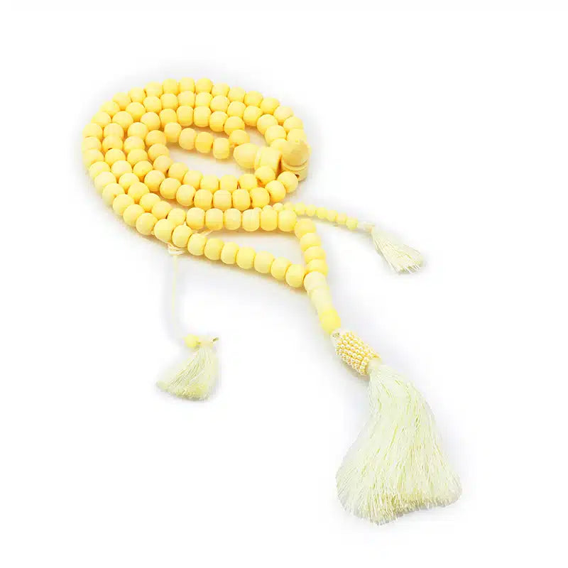 Dark Cream Tasseled Camel Bone Tasbih (129)