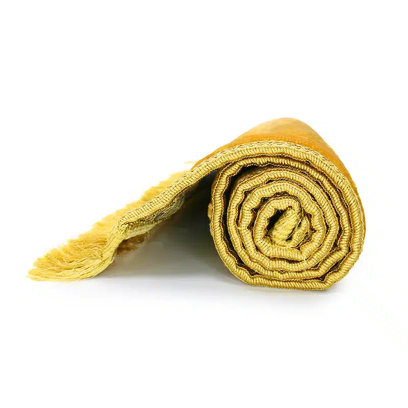 Gold Self Design Pattern Velvet Prayer Mat