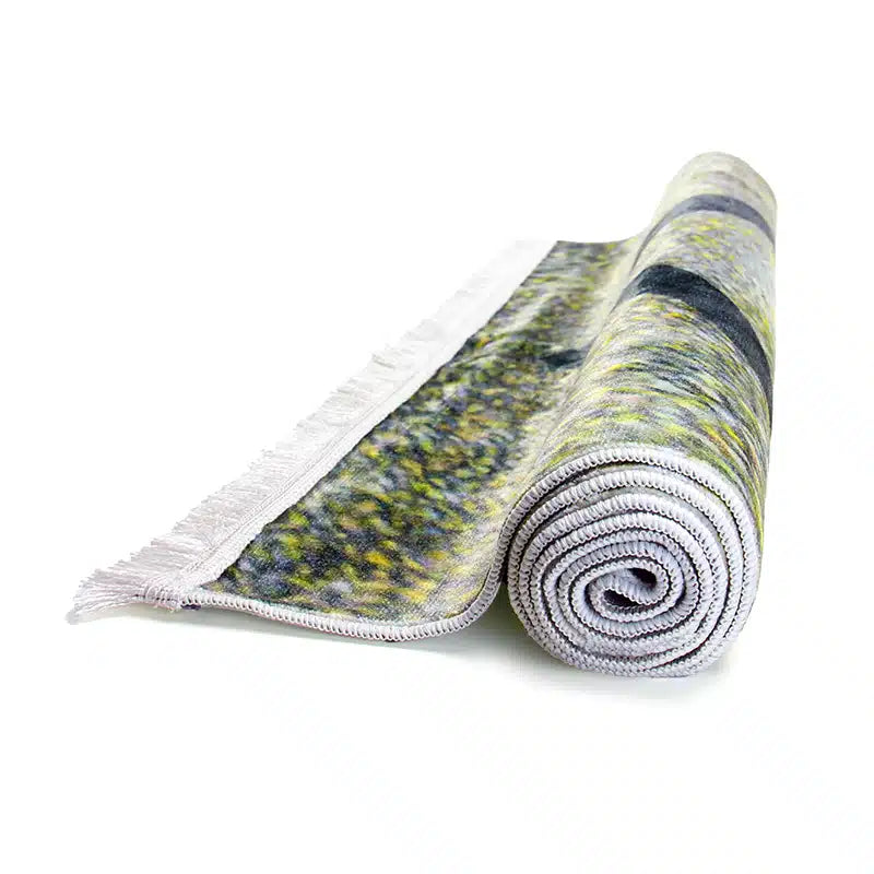 Gusto Seccade Gold And Black Pattern With Kaaba Print Prayer Mat