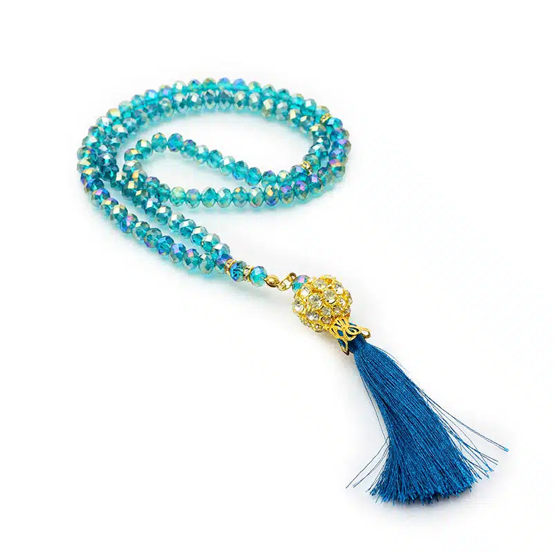 Teal Blue Crystal Tasbih (124)