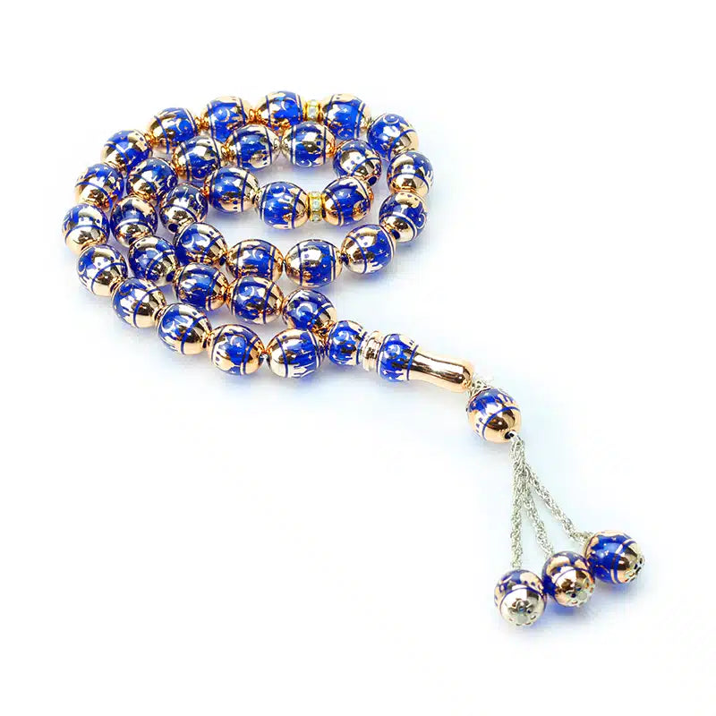 Two Tone Blue And Gold Tasbih (603)