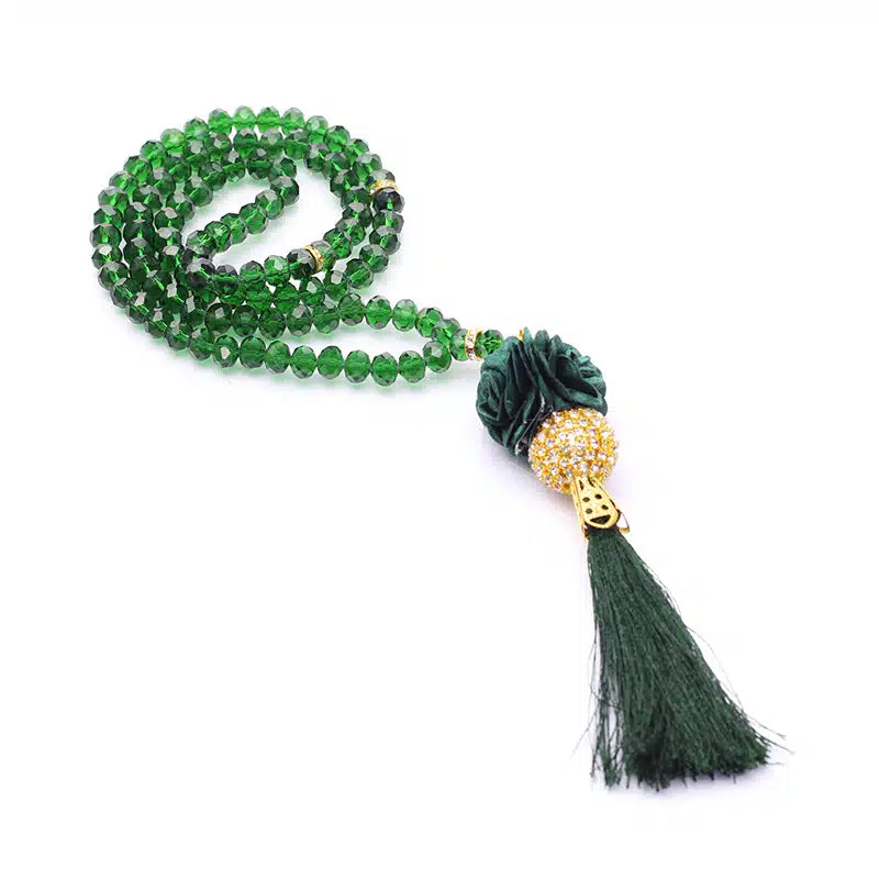 Dark Green Crystal Tasbih (131)