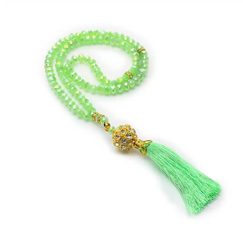 Bright Green Crystal Tasbih (122)