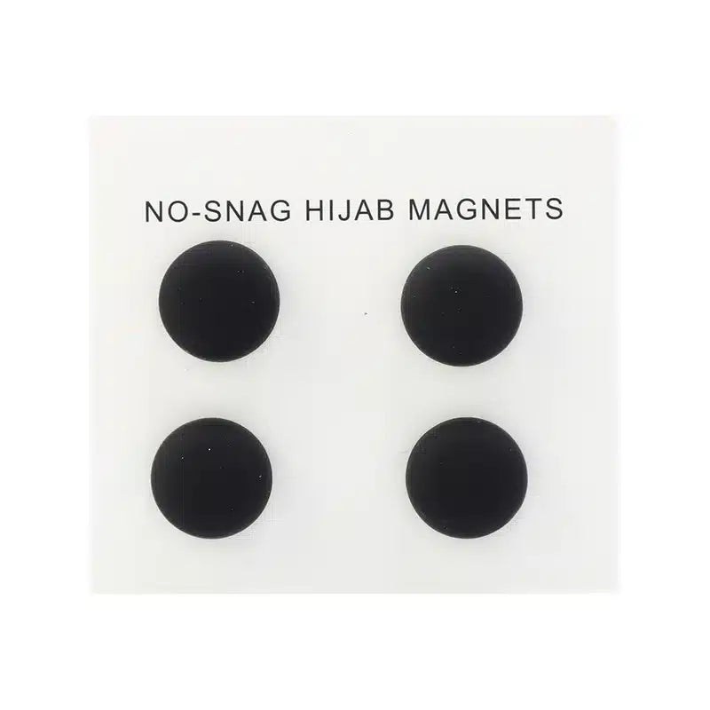 Matte Black Hijab Magnets Pins - 4 Pack