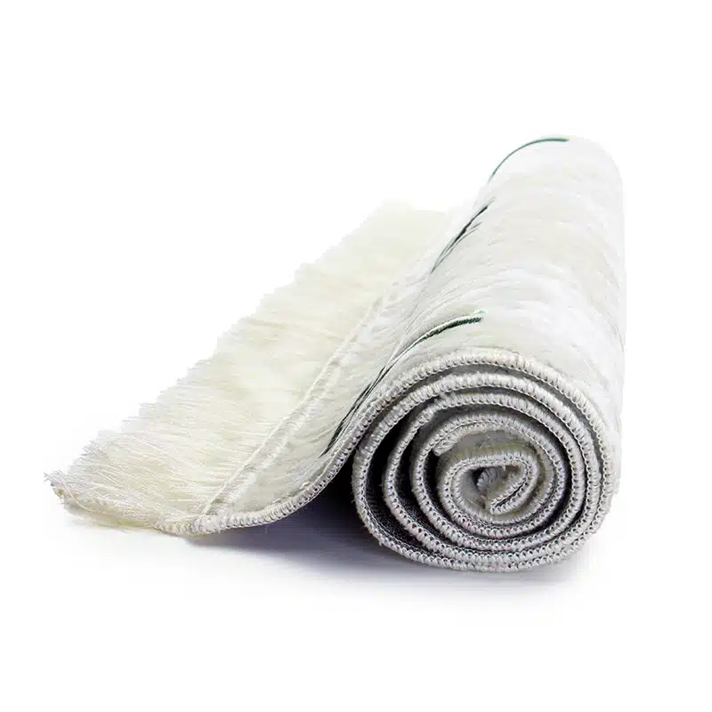 Megane Seccade White With Emrald Green Pattern Prayer Mat