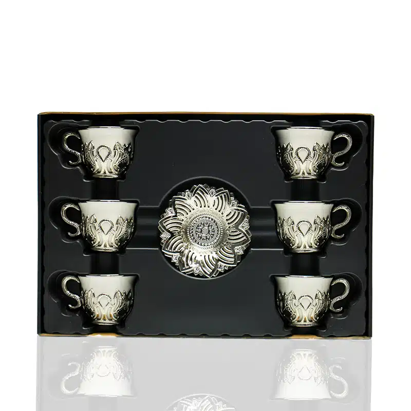Six Piece Coffee Set W/S-78 White & Silver