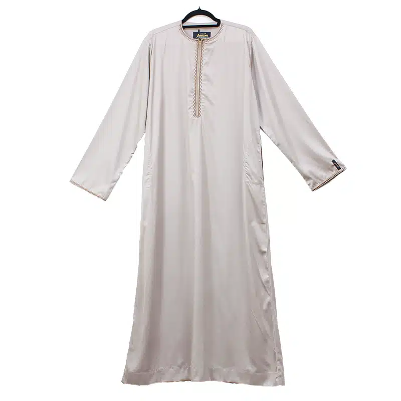 Omani Satin Tasseled Champagne Thobe ASM-K41-4