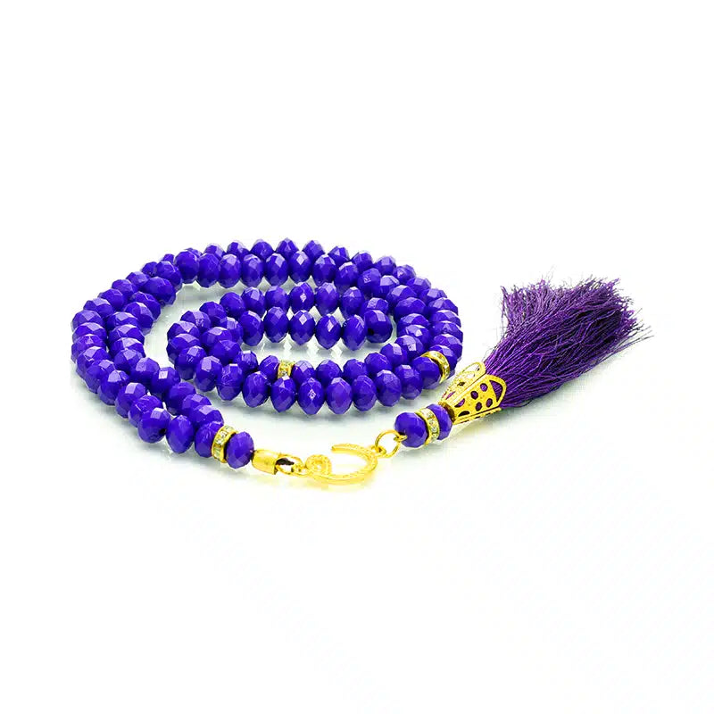 100 Bead Crystal Tasbih Navy Blue