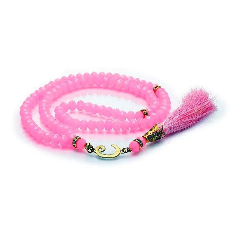 100 Bead Crystal Tasbih Pink