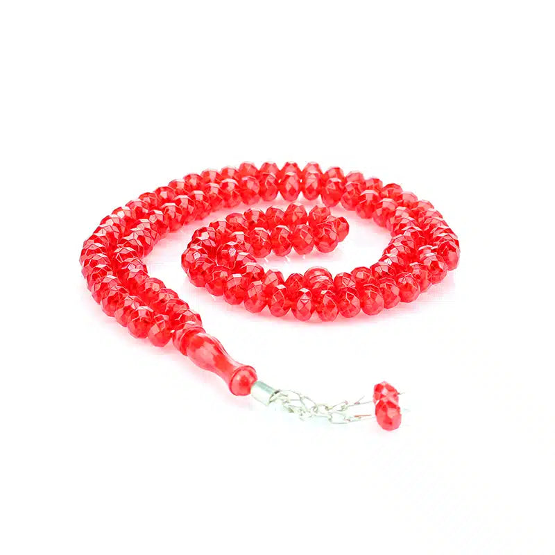 100 Bead Crystal Tasbih Red