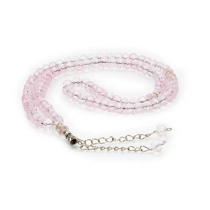 100 Bead Light Pink Crystal Tasbih
