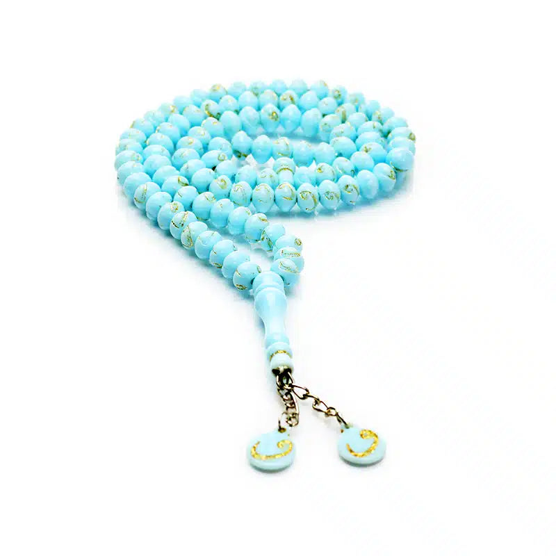 100 Bead Turquoise & Gold Tasbih