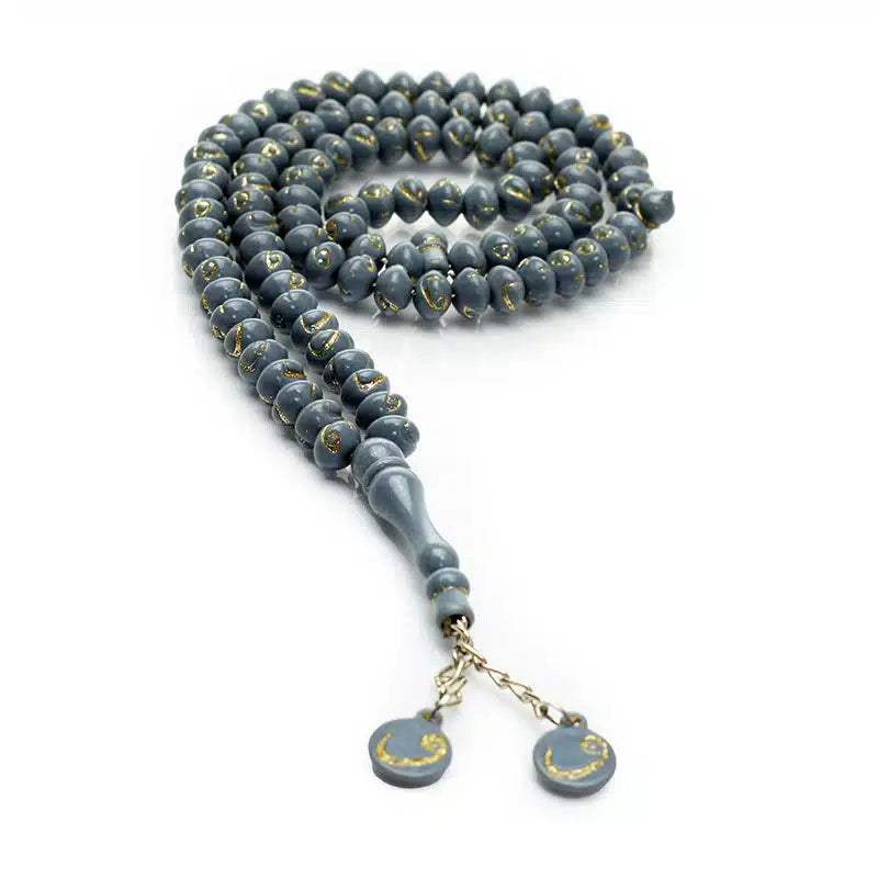 100 Bead Grey & Gold Tasbih