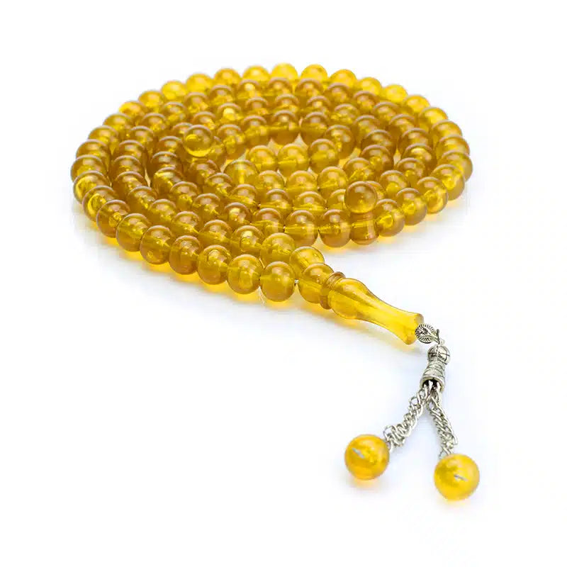 100 Bead Transparent Gold Tasbih