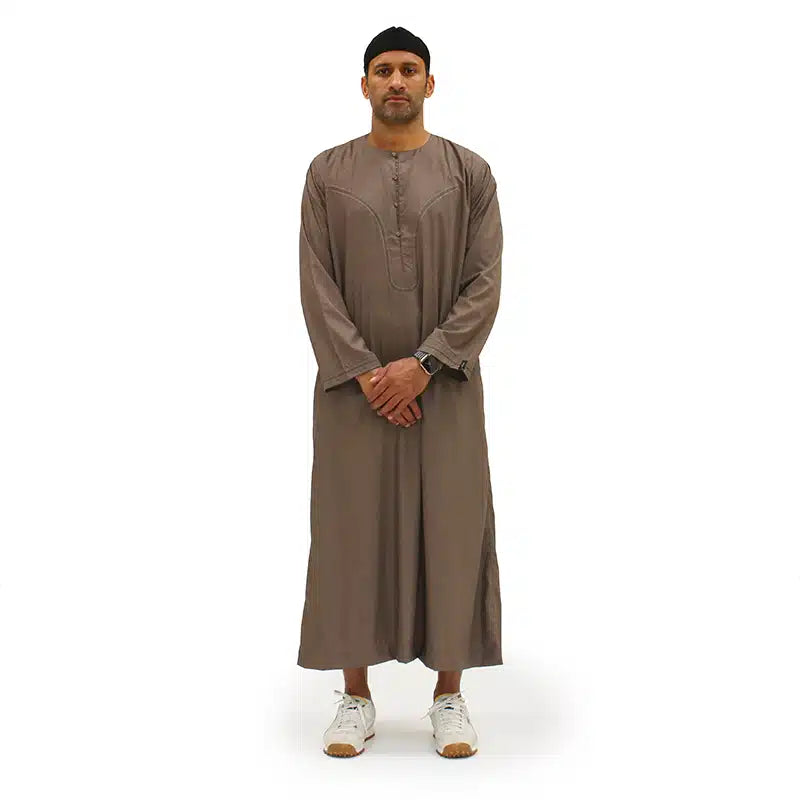 Omani Light Weight Brown Thobe 965-01