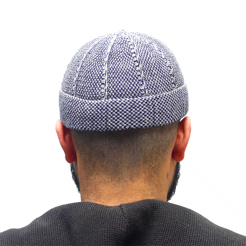 Men's Two Tone Navy Checkered Kufi