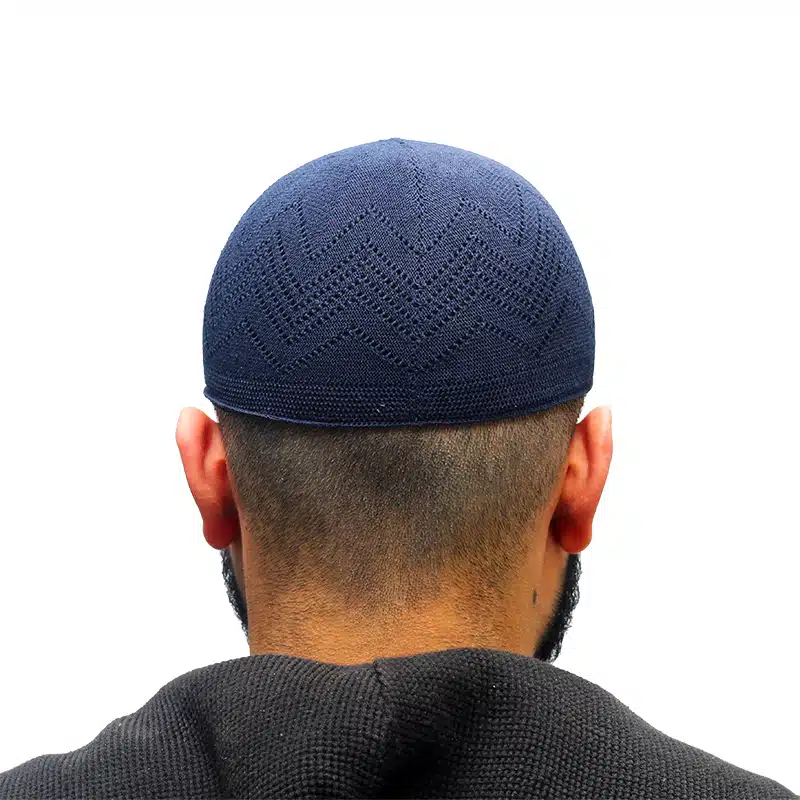 Men's Knitted Cotton Navy Prayer Kufi