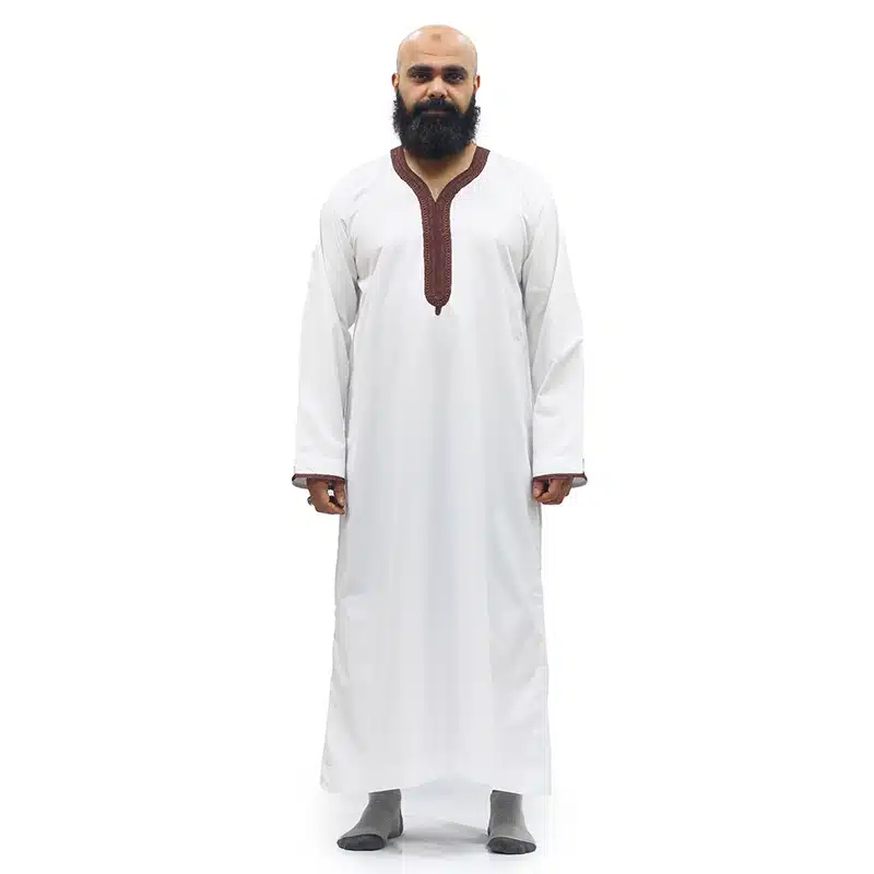 Moroccan White & Brown Thobe