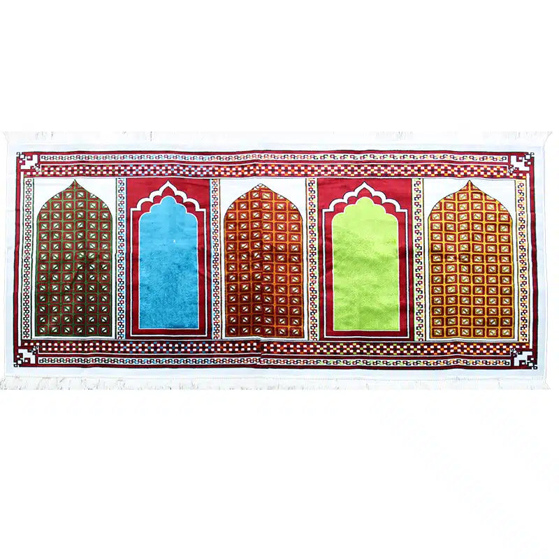 Multi Coloured Five People Muslim Prayer Mat