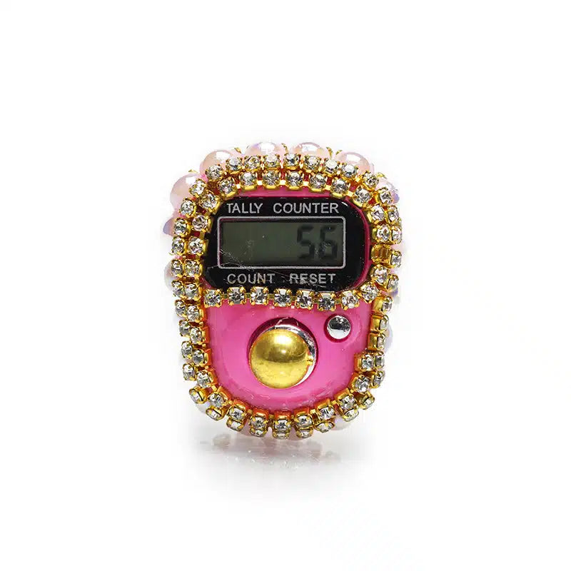 Crusted Finger Tasbih Dark Pink