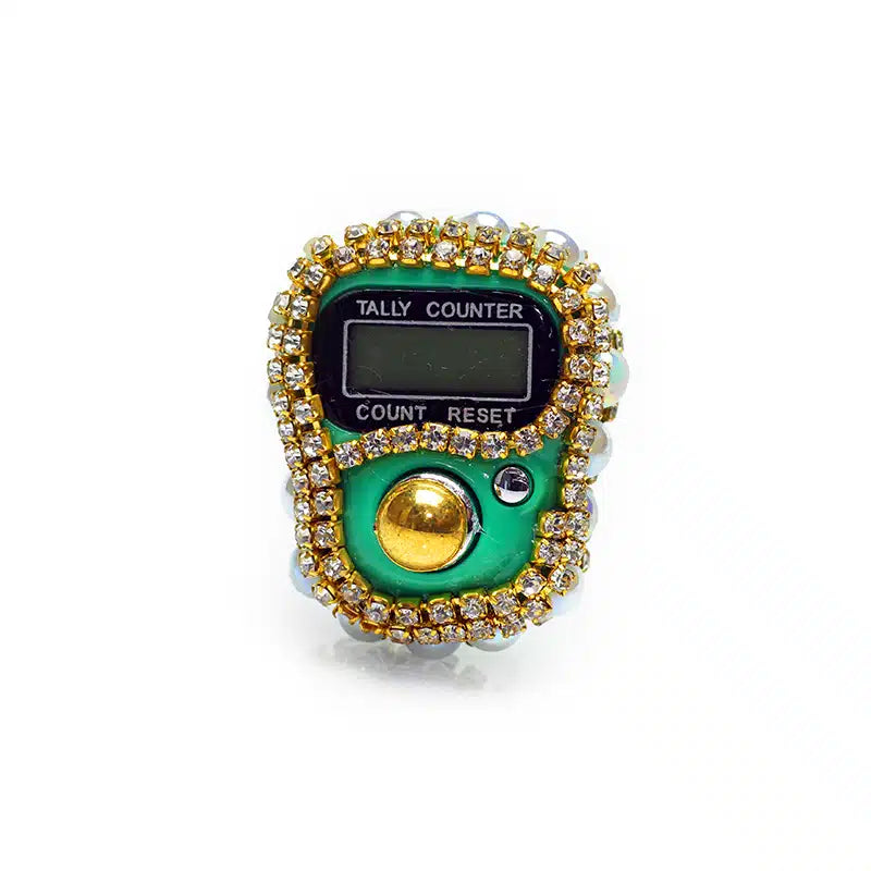 Crusted Finger Tasbih Dark Green