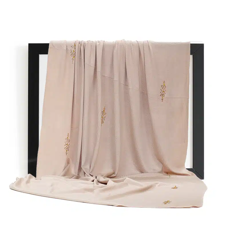 Elegant Jersey Embellishment Beige Hijab
