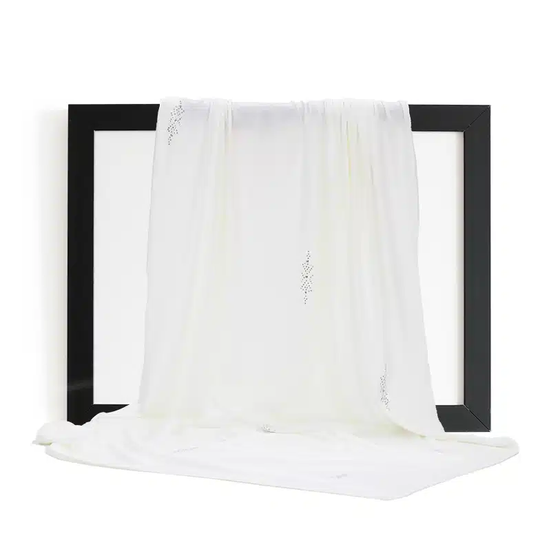 Elegant Jersey Embellishment White Hijab