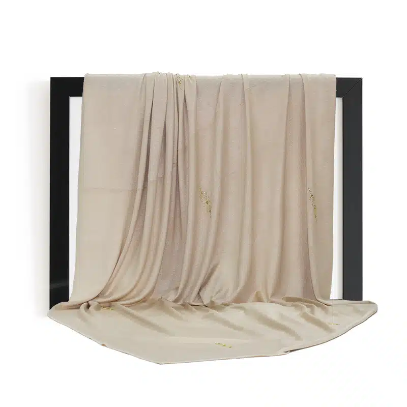 Elegant Jersey Embellishment Cream Hijab