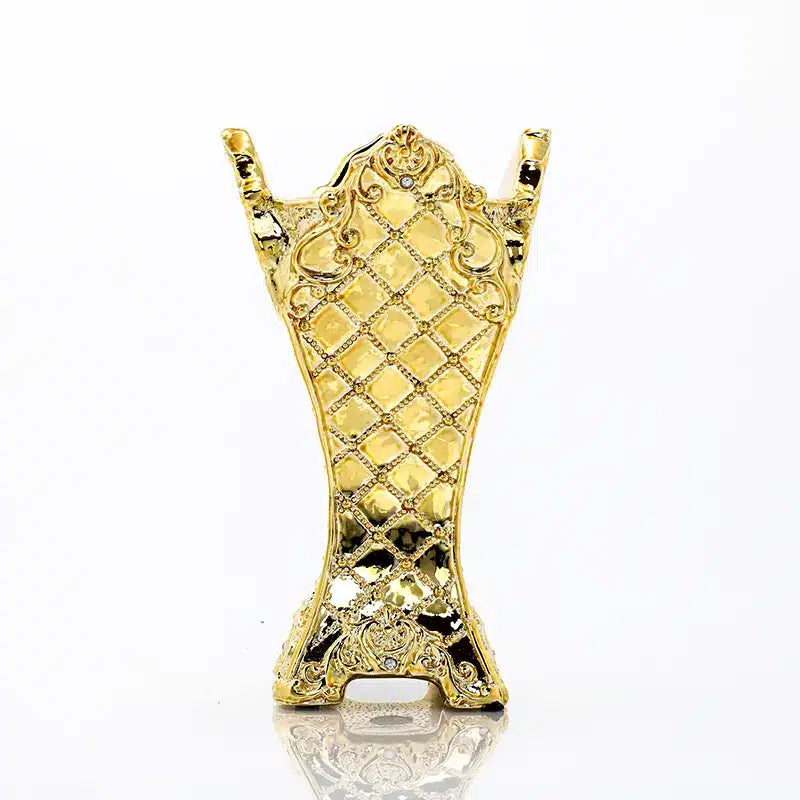 Small Patterned Gold Bukhoor Burner AM00851G