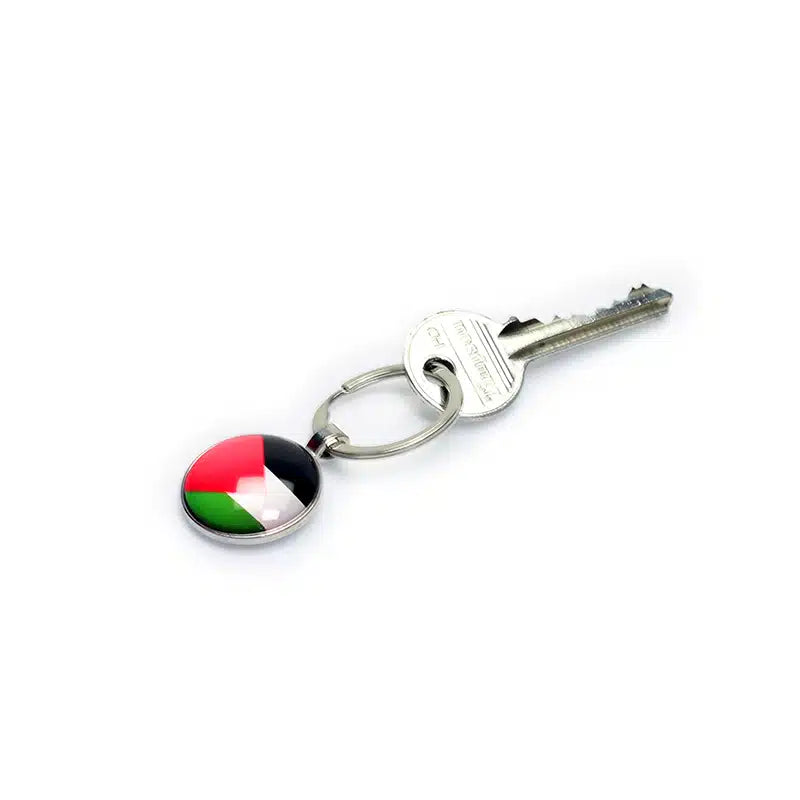 Silver Palestine Circular Key ring