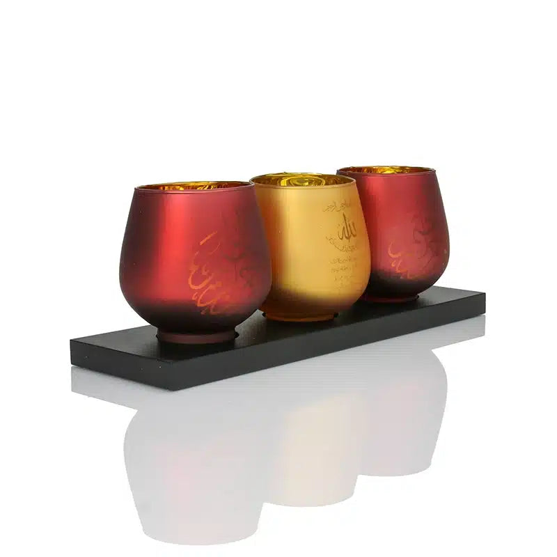 Medium Gold & Red Candle Set (199)