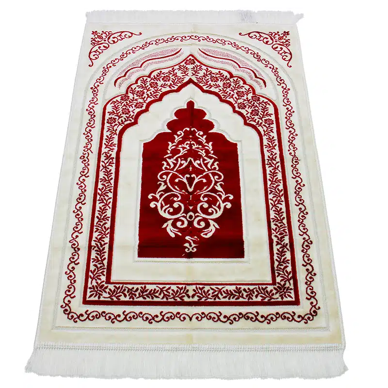 Red And Cream Sp Sec Ultra Muslim Prayer Mat