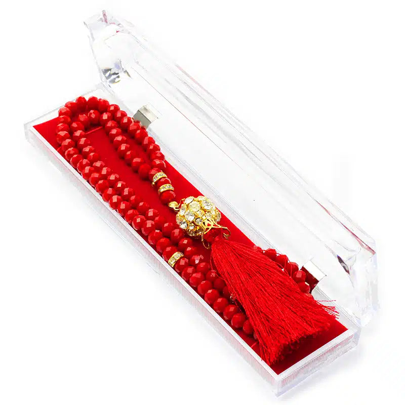 Bright Red Crystal Tasbih (121)