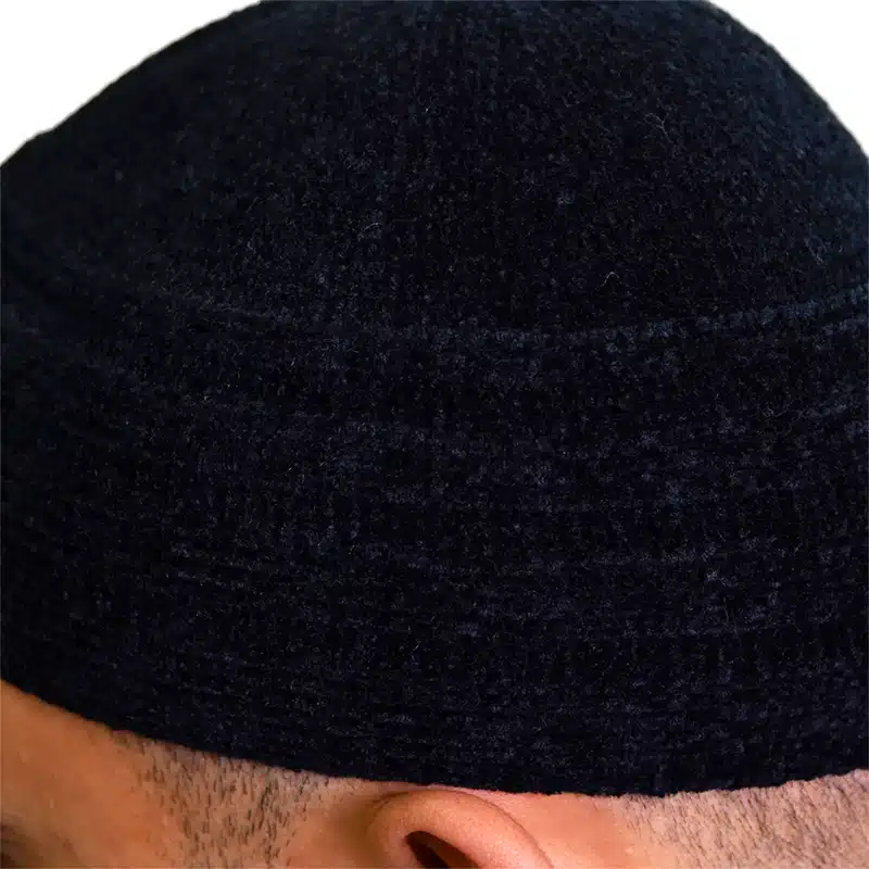Men's Black Velvet Prayer Hat