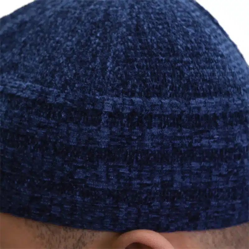 Men's Navy Velvet Prayer Hat