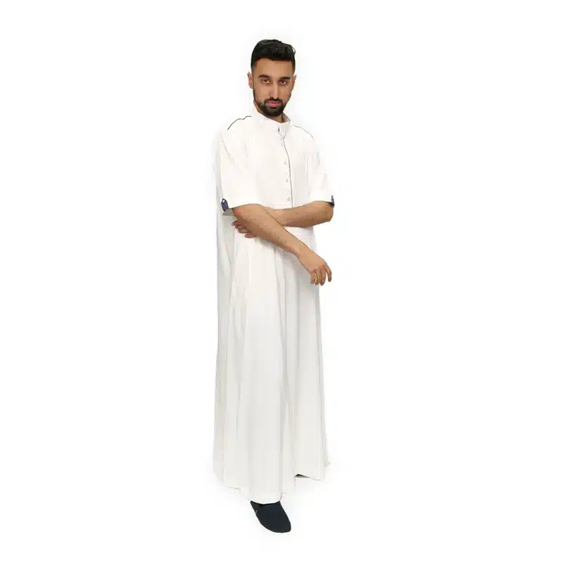 Men's Half Sleeved White Thobe 819