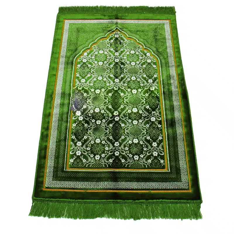 Plus Secc Green, White And Bronze Prayer Mat