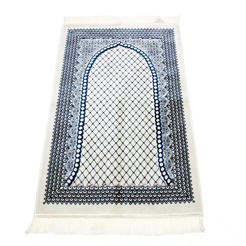 Plus Secc White With Baby Blue Pattern Prayer Mat