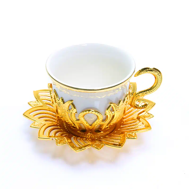 Elegant Six Piece Coffee Set BSM-00080 White & Gold